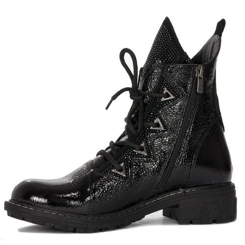 Black Venezia Black patent leather boots