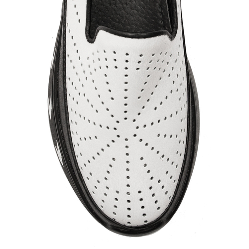 Black and white leather Filippo loafers