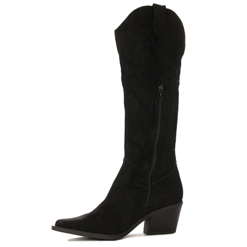 Black women's high-heeled boots