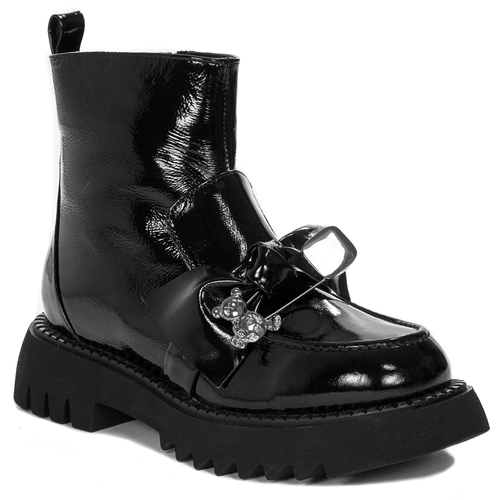 Boccato Women's Pattent Leather Boots Black