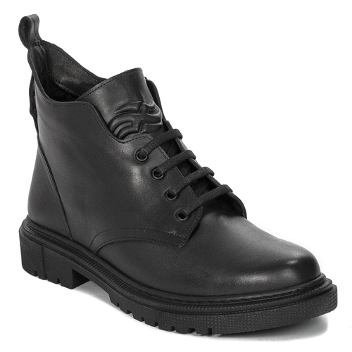Boccato Women's black leather lace-up boots