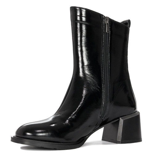 Boccato Women's leather insulated black lacquered boots