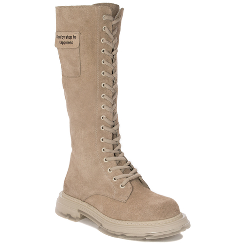 Boccato Women's, suede warm beige leather boots