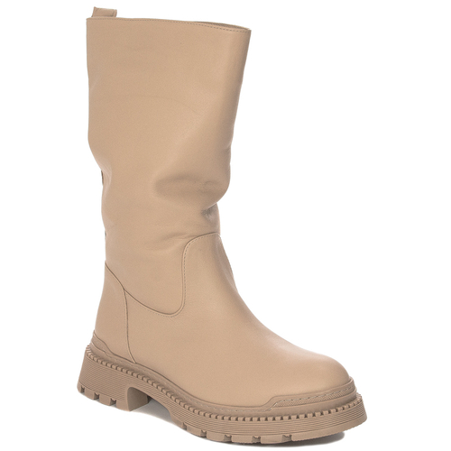 Boccato Women's warm leather boots kbej beige