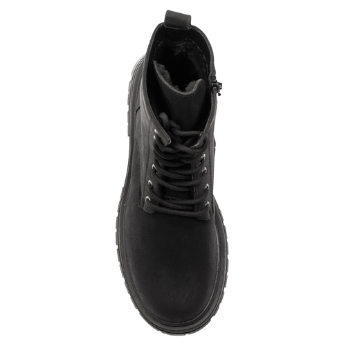 Boots Sergio Leone Black Nubuck Warmed Lace-Up Boots