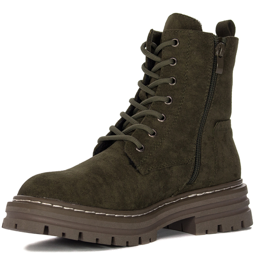 Boots Sergio Leone Green Warmed Lace-Up Boots