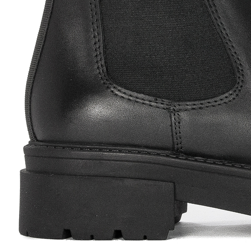 CAFENOIR Women's leather ankle boots Nero black