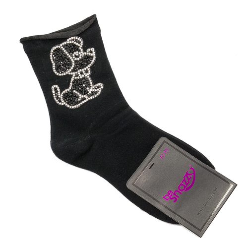 Children's socks Be Snazzy SK-46 Black / Black Dog Sequins