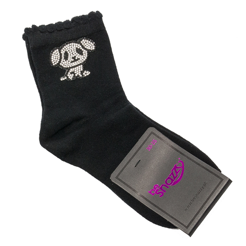 Children's socks Be Snazzy SK-46 Black Dog Sequins