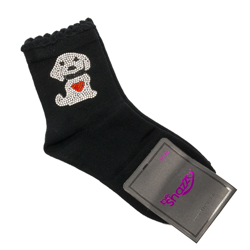 Children's socks Be Snazzy SK-46 Black Dog with Heart