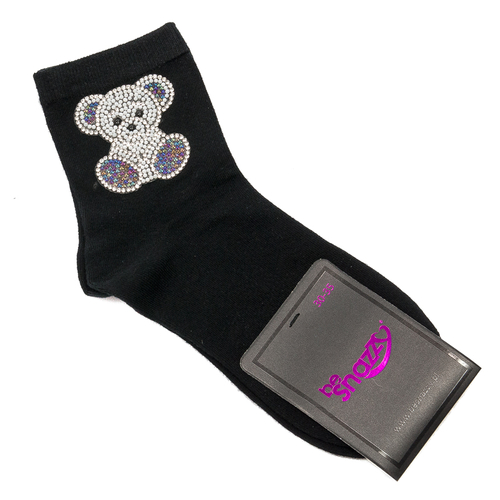 Children's socks Be Snazzy SK-46 Black White Bear