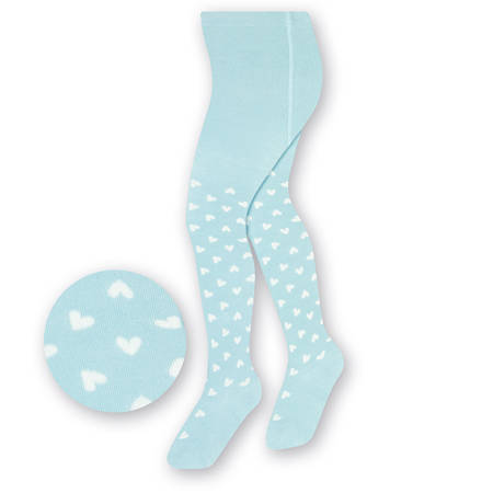 Cotton Tights For Children Cotton Candy By Steven 071 Blue Hearts