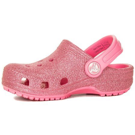 Crocs 205441-669 Classic Glitter Clog K Pink Lemonade Slides