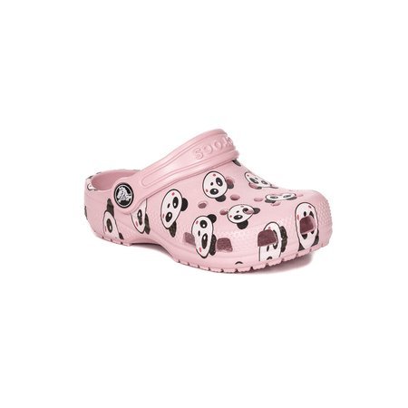 Crocs 206999-6GD Classic Panda Printr Clog K Ballerina Pink Slides