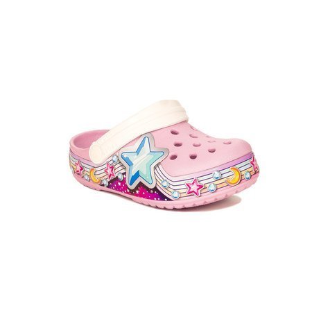 Crocs 207075-6GD Fl Star Band Clog K Ballerina Pink Slides