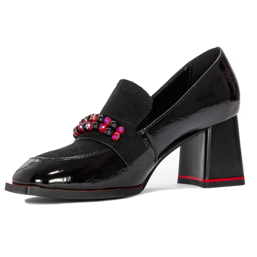 D&A Pumps, women's high heels, black lacquer