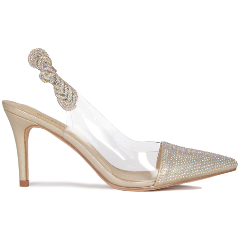 D&A Women's Stilettos with Zircons Gold