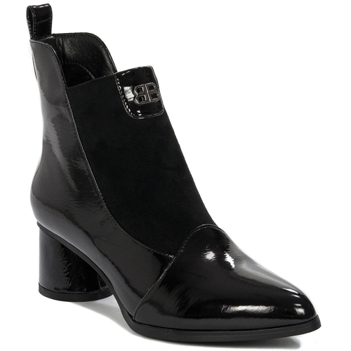 D&A Women's boots ankle boots black lacquered