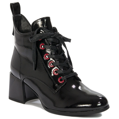 D&A Women's boots ankle boots black lacquered