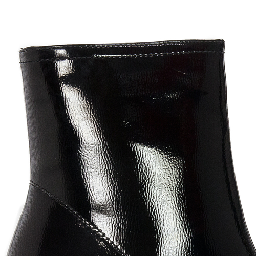 D&A Women's boots ankle boots black lacquered