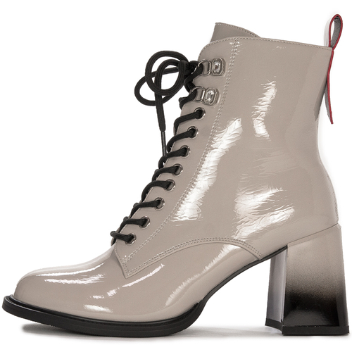 D&A Women's boots ankle boots lt.grey  lacquered