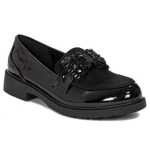 D&A Women's moccasin low shoes black