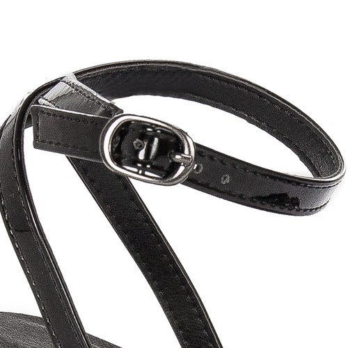 D&A Women's sandals Black with zirconia