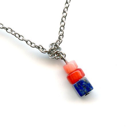 DOTS Jewelry Necklace Coral Blue Coin