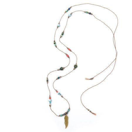 DOTS Jewelry Necklace Feather Heart 15