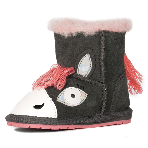 EMU Australia Pegasus Walker Charcoal/Anthracite children's baby boots
