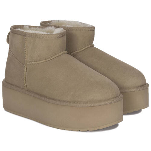 EMU Australia Stinger Micro Flatform Almond Boots