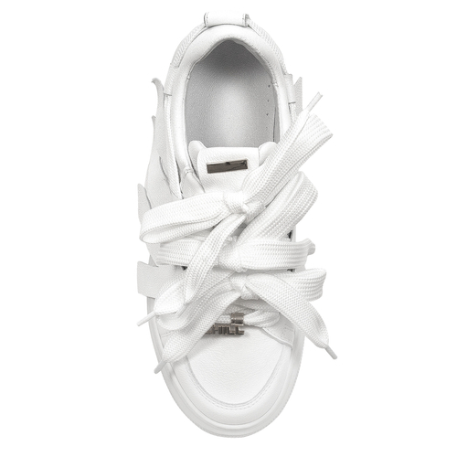 Eksbut Women's White Leather platform Sneakers