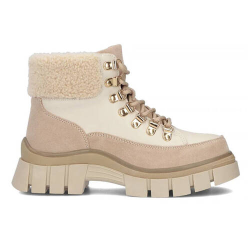 Filippo Beige Leather Ankle Boots for Women