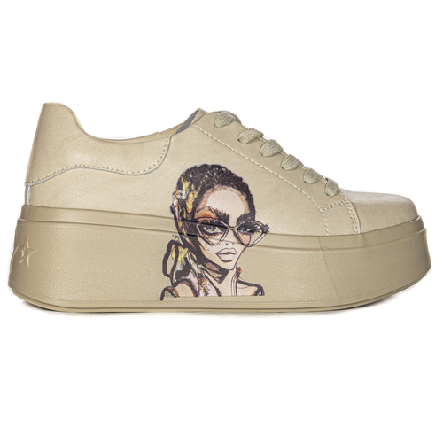 Filippo Beige Leather Sneakers