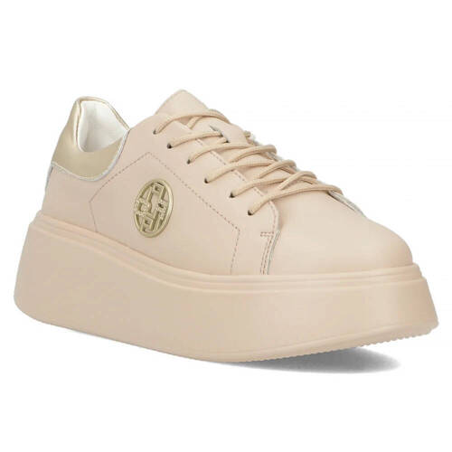 Filippo Beige Leather Sneakers