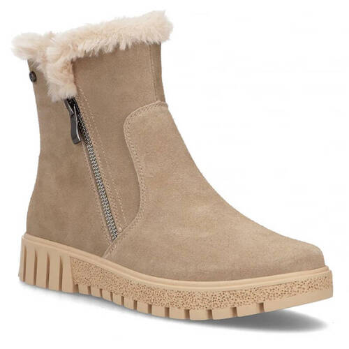 Filippo Beige Suede Leather Ankle Boots for Women