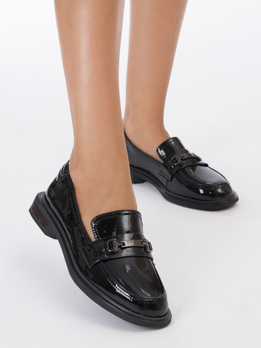 Filippo Black Leather Low Shoes