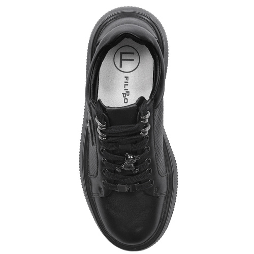 Filippo Black Leather Sneakers