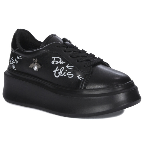 Filippo Black Leather Sneakers