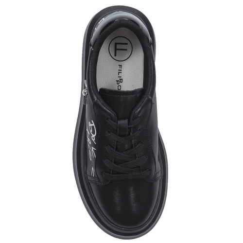 Filippo Black Leather Sneakers