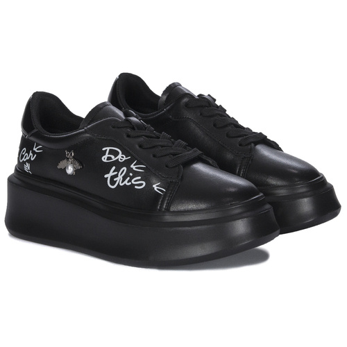 Filippo Black Leather Sneakers