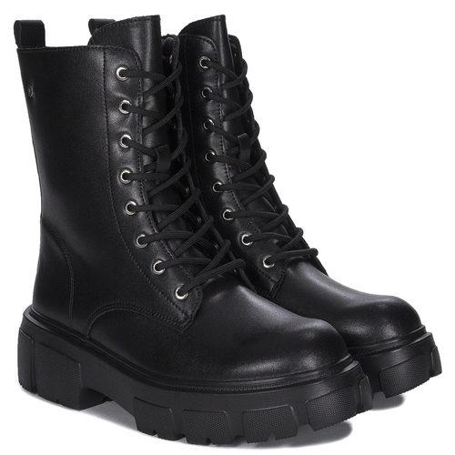 Filippo Black Leather Women's Boots