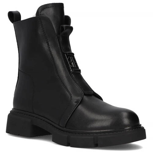 Filippo Black Leather Women's Boots