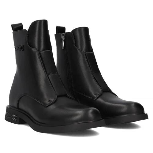 Filippo Black Leather Women's Boots