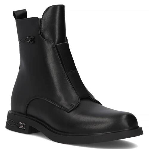 Filippo Black Leather Women's Boots