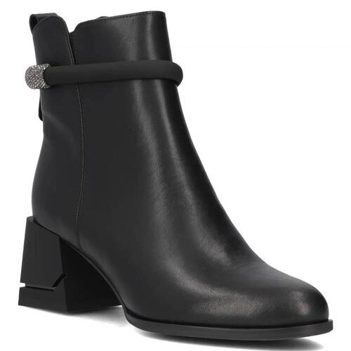 Filippo Black Leather Women's Boots