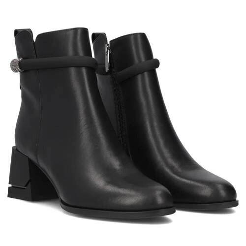 Filippo Black Leather Women's Boots