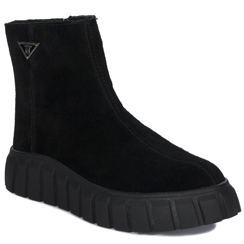 Filippo Black Suede Ankle Boots for Women