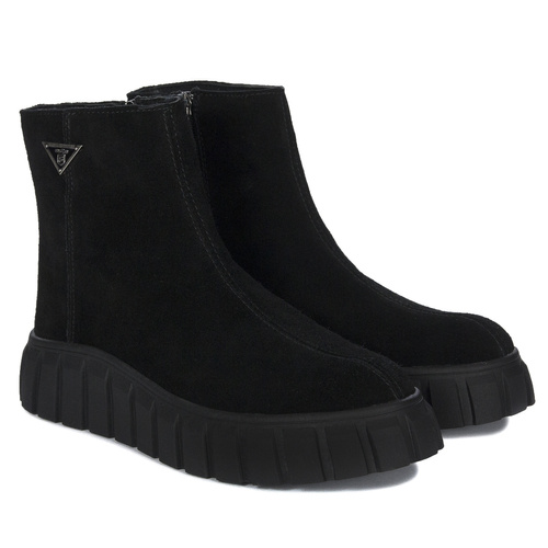 Filippo Black Suede Ankle Boots for Women