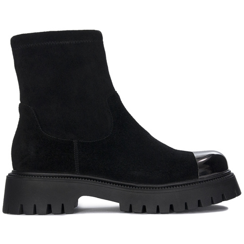 Filippo Black Suede Ankle Boots for Women